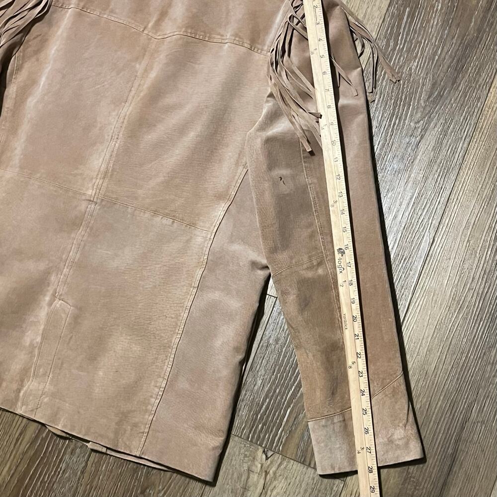 VTG Scully Suede Leather Fringe Jacket Mens XL Tan Western Cowboy Rodeo Biker - Picture 10 of 11